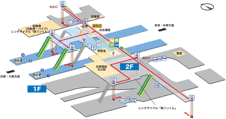 JR石山駅構内図