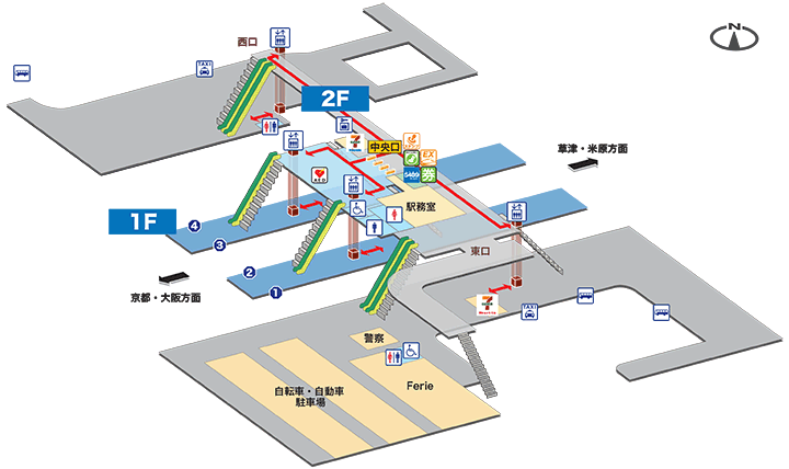 JR南草津駅構内図